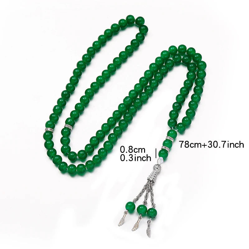 Handmade 99 Beads Tasbih Prayer Rosary Beads Bracelet Fashion Decorative Tassels Bracelet Islamic Religion Jewelry Party Favor