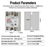 10A SSR 25A Solid State Relay 40A Output 3-32VDC 24-480VAC 220V Single Phase DC TO AC 40A Relay SSR HeatSink SSR 40DA