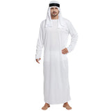 Male Outfits Arab Uae Robe For Men Long Sleeves Arab Muslim Middle East Crew Neck Dubai Thobe Long Abaya With Headband Strap