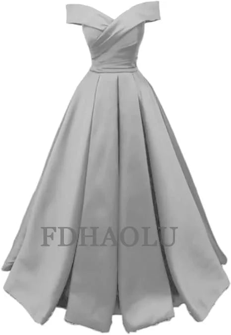 Customized Vintage Off The Shoulder Evening Dresses Long Satin Prom Dress Elegant Women Formal Gowns Wedding Dress Party Dress