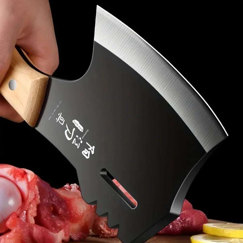 High Hardness Axe Style Bone Chopper Bone Kitchen Knife Vegetable Knife Axe Bone Cutter Chopping Bone Butcher Knife