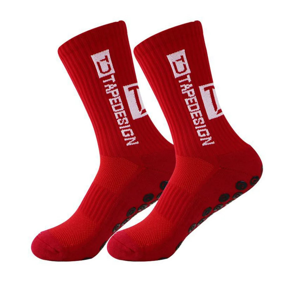 5 Pairs Tap Design Men Non-slip Soccer Socks Anti-Slip Football Sock High Quality Outdoor Sports Grip Running Cycling Breathable