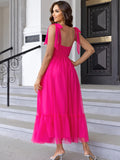 Sexy backless mesh maxi slip summer dress women 2026 elegant long prom evening dresses luxury Gauze birthday party dress vestido
