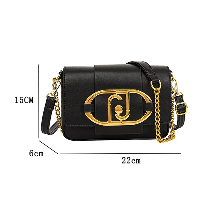 Fashion Crossbody Shoulder Bag For Women New Metal Buckle Flap Square Handbags Female 2024 Ladies Messenger Bags Casual Commuter