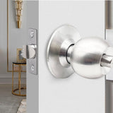 Door Knob with Lock Stainless Steel Front Door Lock Set Lightweight Round Ball Handle Burr-free Interior Door Knobs with 3 Key