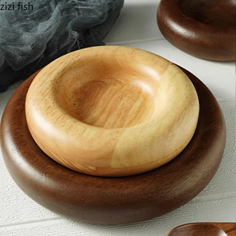 Simple Creative Solid Wood Dim Sum Plate Dessert Dish Bread Plate Restaurant Molecular Cuisine Display Plate Specialty Tableware