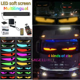 Multilingual Car LED Matrix Pixel Panel Scrolling Advertising 5V USB Smart App Remote Control Car Truck Devil's Eye Signs Light