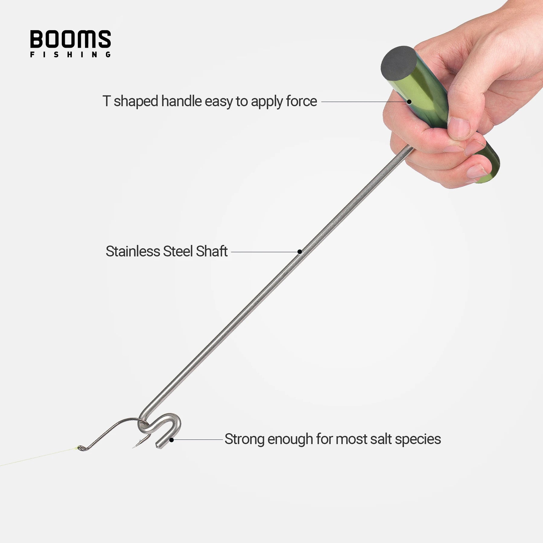 Booms Fishing R08 Fish Hook Remover Tool Dehooker Pull Stye Hooks Remove Stainless Steel Fishing Tackle Tools Accessories