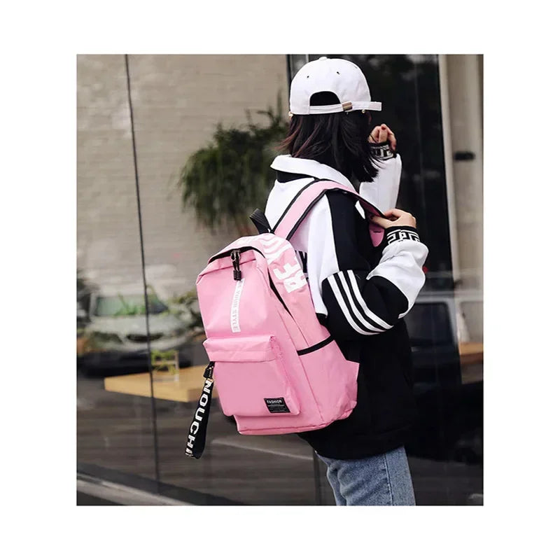 style backpack shoulder bag boys and girls junior high school student backpack large capacity Korean version campus schoolbag