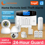 TUYA Smart Home GSM Security Alarms For Home WIFI Wireless Home Alarm For Garage Residential House Security Alarms Support Alexa