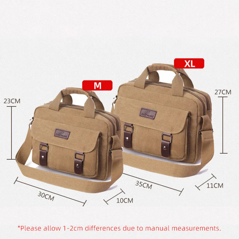 Men's Messenger Canvas Shoulder Bag Large Capacity Crossbody Bag Casual Vintage Outdoor Sport Travel Handbag  Sling Bag for Male