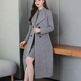 Plus Size Woolen Coat Thickened Coldproof Simple Lady Winter Solid Color Mid-Calf Length Buttons Woolen Jacket Coat