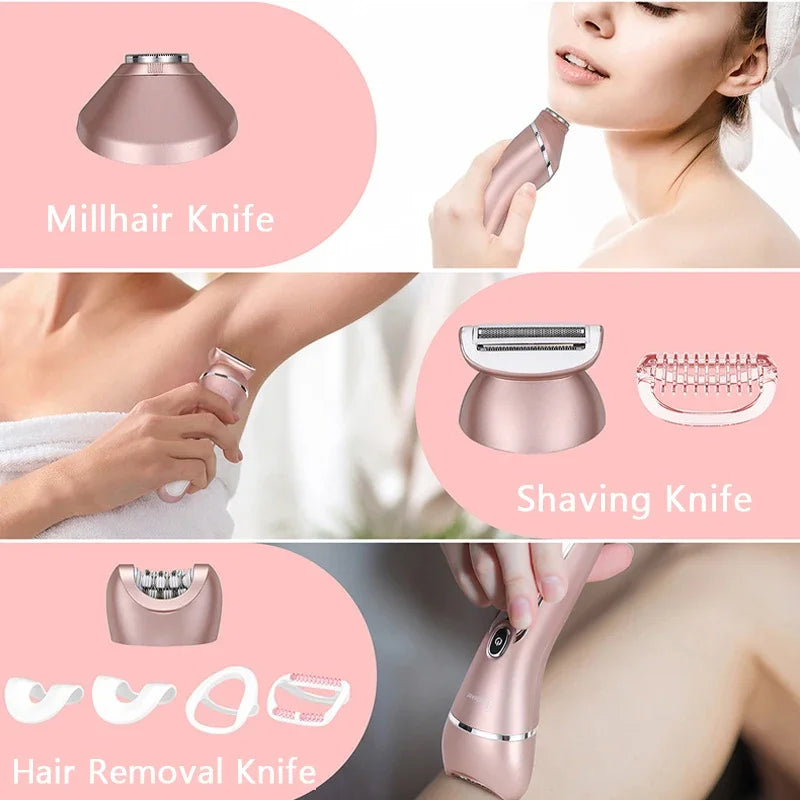 Electric Razors For Women Bikini Trimmer Face Shavers Hair Removal For Underarms Legs Lady Body Trimmer IPX7 Waterproof Trimmer