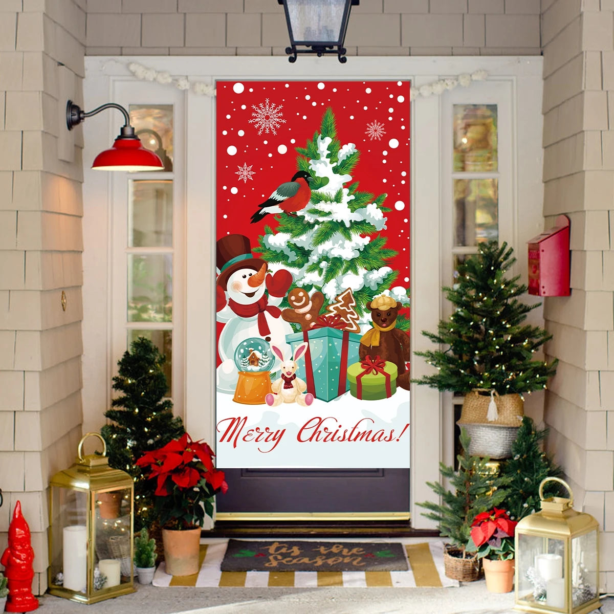 Christmas Hanging Flag Banner Door Decor Christmas Decoration 2024 For Home Christmas Ornaments Navidad Noel Gifts New Year 2025