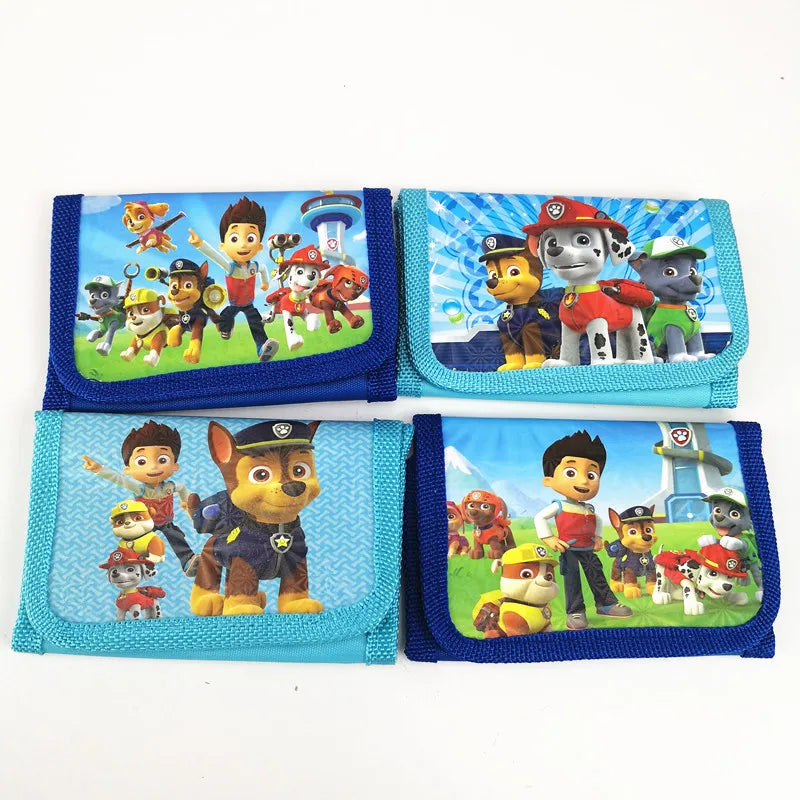 4pcs Skye Paw Patrol Coin Purse Cute Catton Kids Wallet With Zipper Storage Bag Party Supplies Boys Girls Pouch Christmas Gift