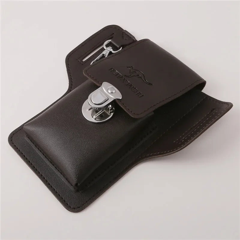 Phone Belt Bag PU Leather Pack Multifunctional Retro Men Bag Cell Phone Loop Holster Phone Pouch Wallet Fashion Phone Bag