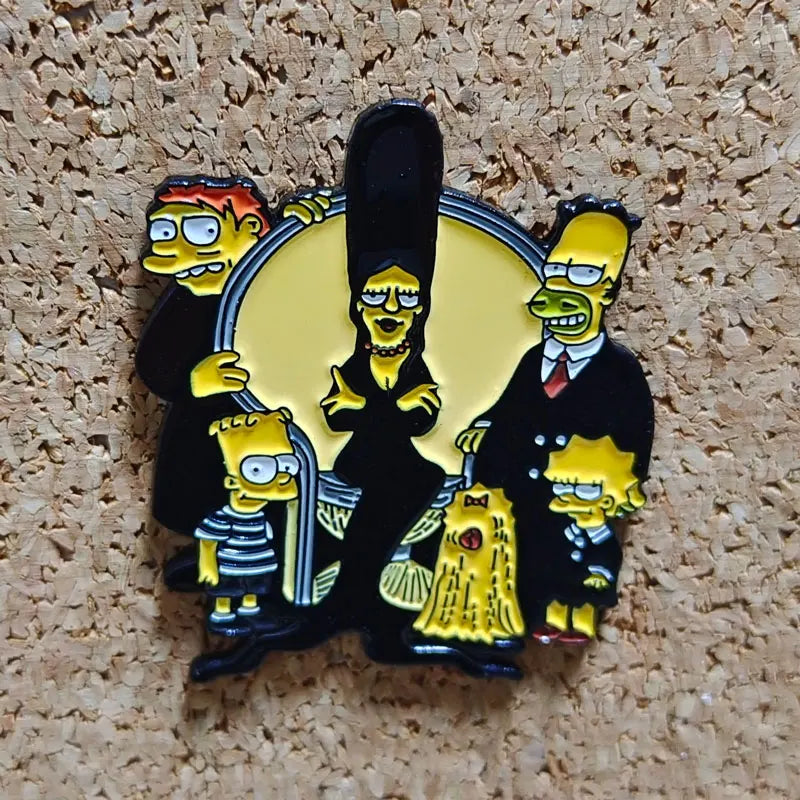 The Simpsons Movie Enamel Pin Simpsons Homer Cartoon Brooch Lapel Pins for Backpacks Brooches Fashion Jewelry Accessories Gifts