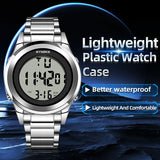 SYNOKE Top Brand Luxury Stainless Steel Alarm Hour For Mens Watches Fashion LED Men Digital Wristwatch Waterpoof