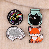 Kawaii Fox Enamel Pins Custom Brooches Lapel Badges Briefcase backpacks Accessories Decoration Jewelry