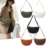 Corduroy Crossbody Bags for Women Ladies Large Capacity Shoulder Bag Fashion Purse and Handbags Solid Color Women Messenger Bag