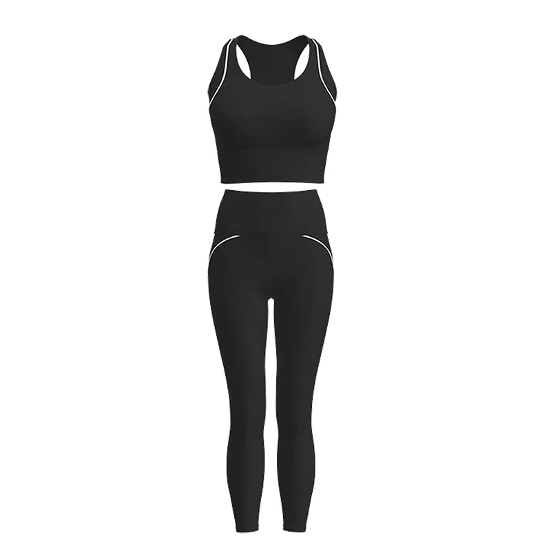 Women's 2pcs yoga set yoga Clothes High Waist Strap Cross High-elasticity Yoga Sports Bra Fitness Wear set Women's Tracksuit