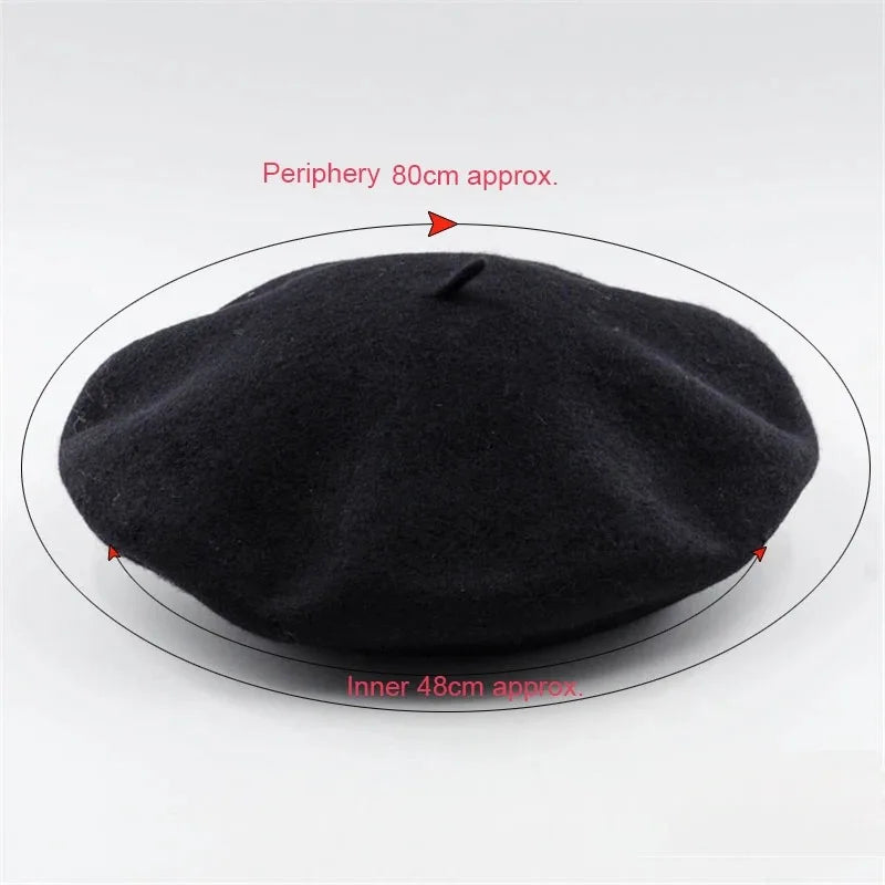 Fashion French Beret Caps for Women Girls Autumn Winter Berets Hats Trendy Street Style Plain Cap Wool Warm Women Hat