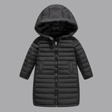 Kids Cotton Jackets Winter Boys Down Jackets Girls Hooded Long Coats For 4-10Yrs Teen Children Long Outerwear Kid Thick Snowsuit