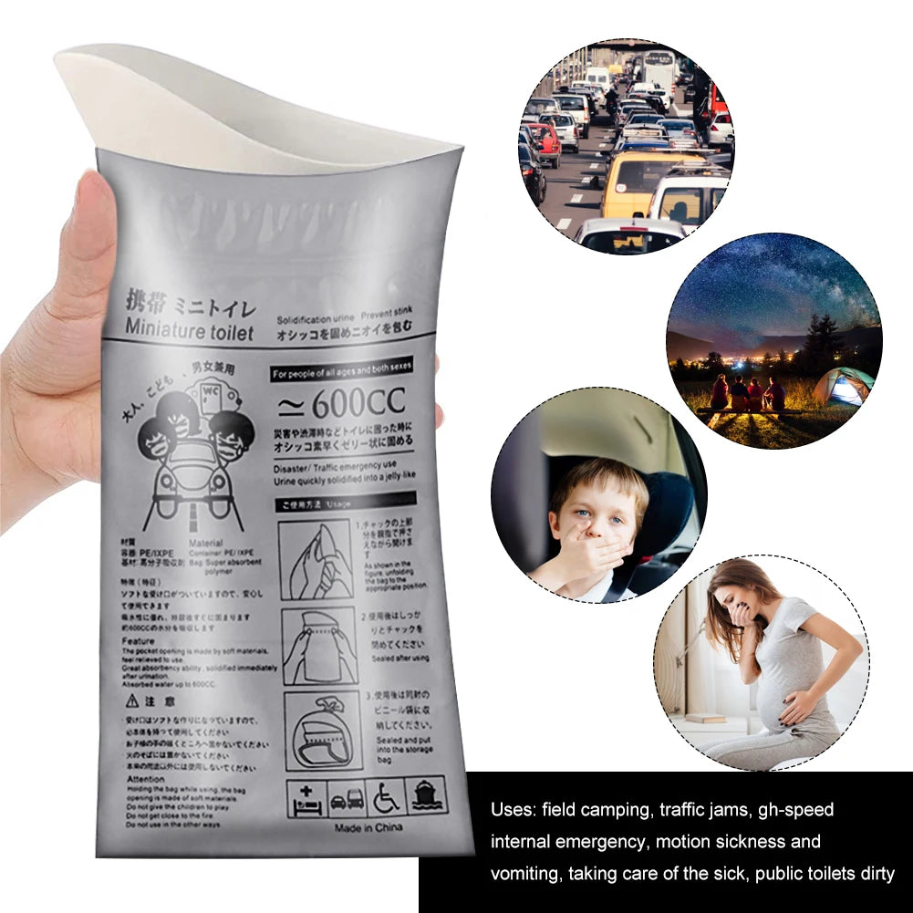 4-20PCS Outdoor Emergency Urine Bags 600ml Easy Take Piss Bags Travel Mobile Toilet Portable Urinal Bag Baby Women Vomiting Bags