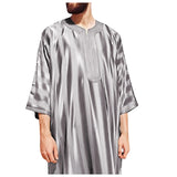 New Men Arab Muslim Fashion Islamic Clothing Men Embroidered Jubba Thobes Homme Moroccan Kaftan Eid Prayer Long Robe Dress 2024