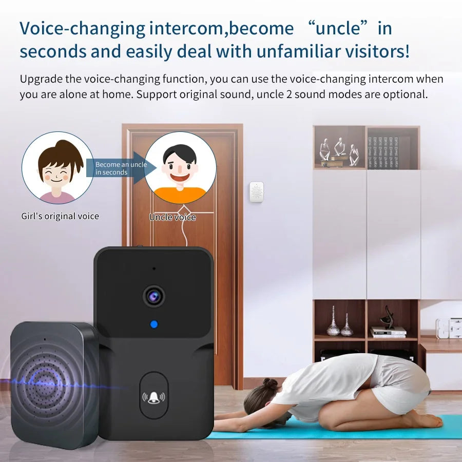 Tuya WiFi Wireless Visual Doorbell Intelligent Intercom Night Vision Mobile APP Control Cloud Access Recording Safe and Reliable