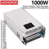 Digital display adjustable 500W 600W 1000W power supply 0-12V 15V 24V 27V 30V 36V 48V 60V 72V 90V 110V 150V 200V AC to DC SMPS