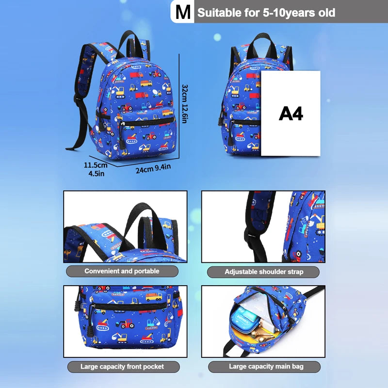 Cartoon School Girls Backpack Bag Lightweight Travel Rucksack Kids Boy Schoolbag Primary Student Bookbag Children Daypack Bag