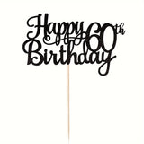 1pc 60th Birthday Cake Topper - Cheers to Fabulous Design Perfect for Adult Celebrations, Anniversaries