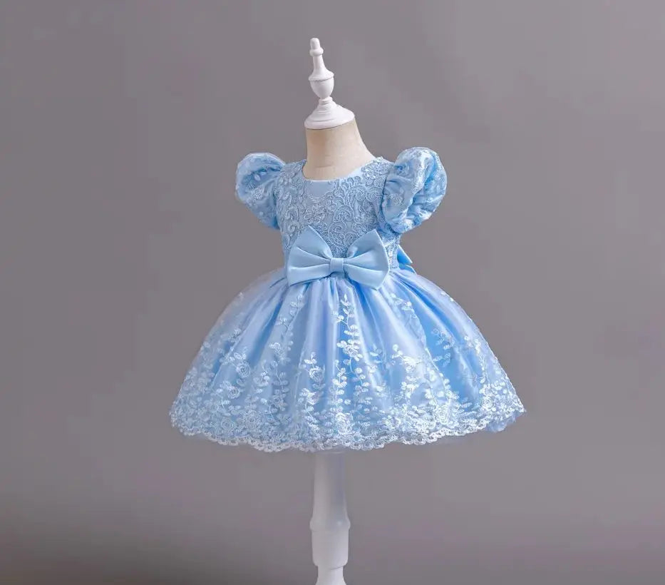 New Embroidery Dress for Girls Children's Clothing Girls' Party Dresses Pink Princess Clothes