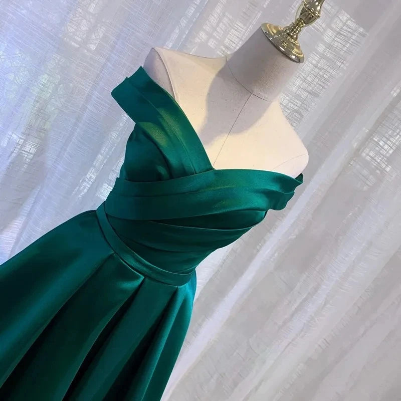 Customized Vintage Off The Shoulder Evening Dresses Long Satin Prom Dress Elegant Women Formal Gowns Wedding Dress Party Dress