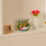 1/12 Dollhouse Simulated Glass Goldfish Bowl Dolls House Round Fish Tank Model Dollhouse Mini Furniture Decoration