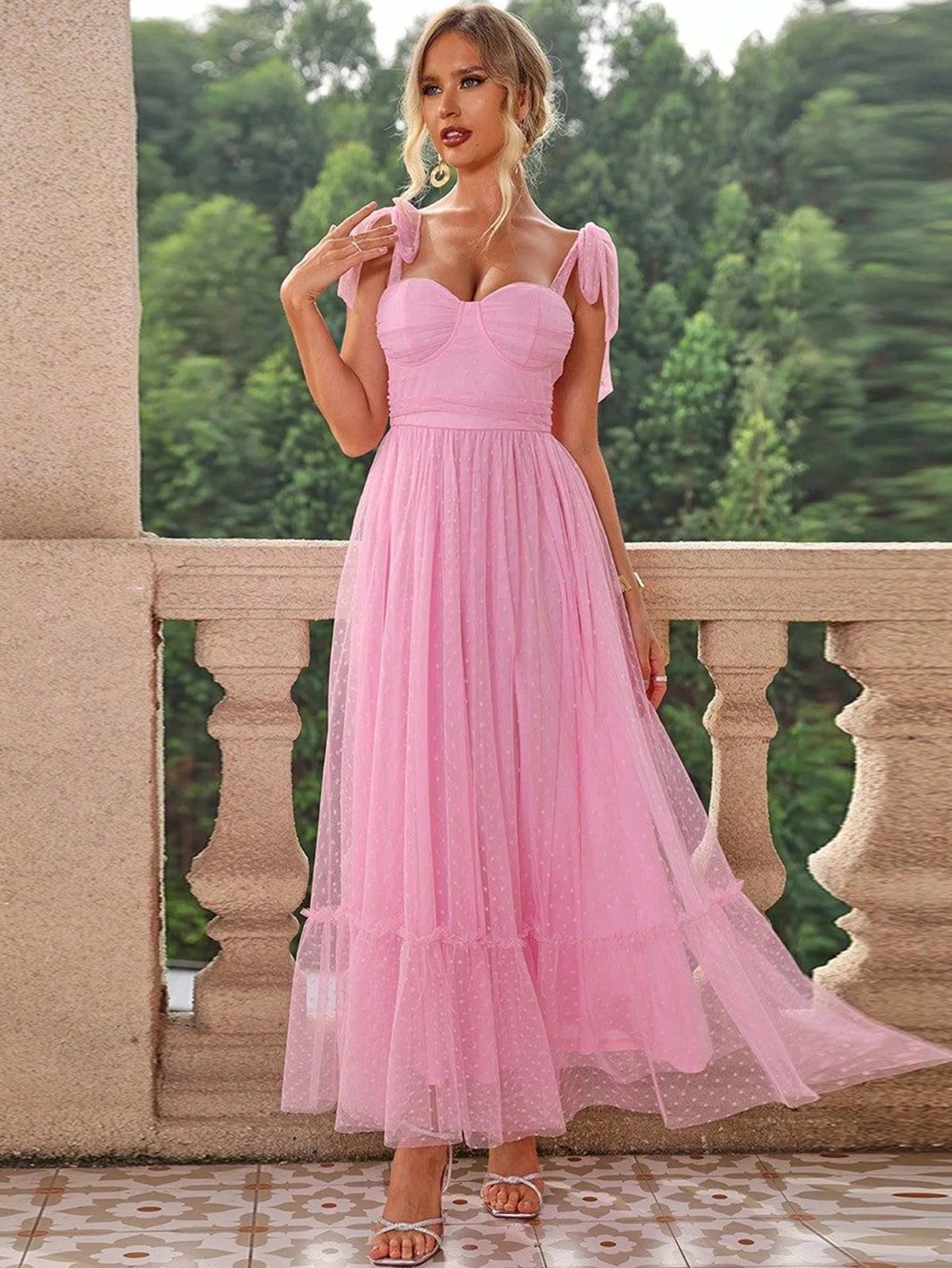 Sexy backless mesh maxi slip summer dress women 2026 elegant long prom evening dresses luxury Gauze birthday party dress vestido