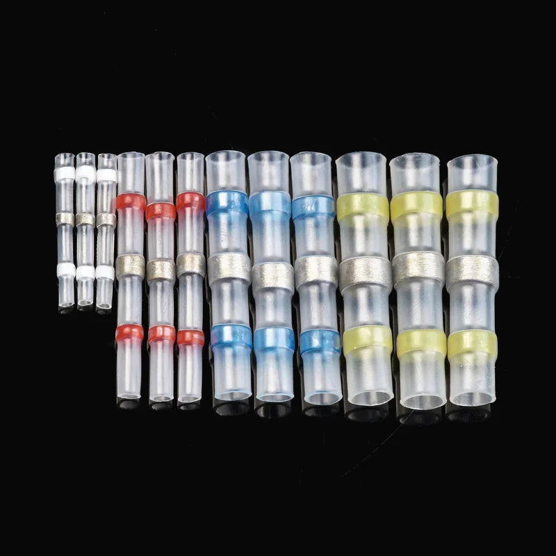 100-1000pcs Heat Shrink Connectors Sleeve Tube Terminals Electrical Butt Splice Wire Connector Solder Insulated Cable Splice