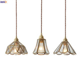 IWHD 2022 NEW Nordic Glass LED Pendant Lights Fixtures Copper Bedroom Dinning Room Restaurant Modern Hanging Lamp Lighting