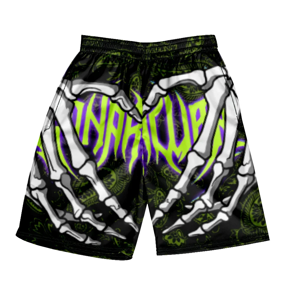 2024 Summer Classic Skull Beach Short Pants New Fashion Skeleton Hand Print Men Women Gym Shorts Quick Drying Trunks Ice Shorts