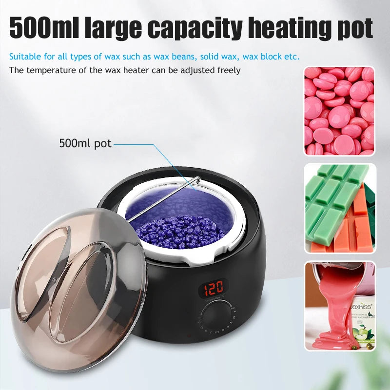 Hair Removal Wax Machine Waxing Heater and Beans Kit Depilatory Epilator Wax-melt Pot Paraffin Warmer Heating Machine