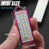 30LED Mini Keychain Flashlight Portable Usb Rechargeable Backpack Pocket Safety Warning Red light Camping Hiking Emergency light