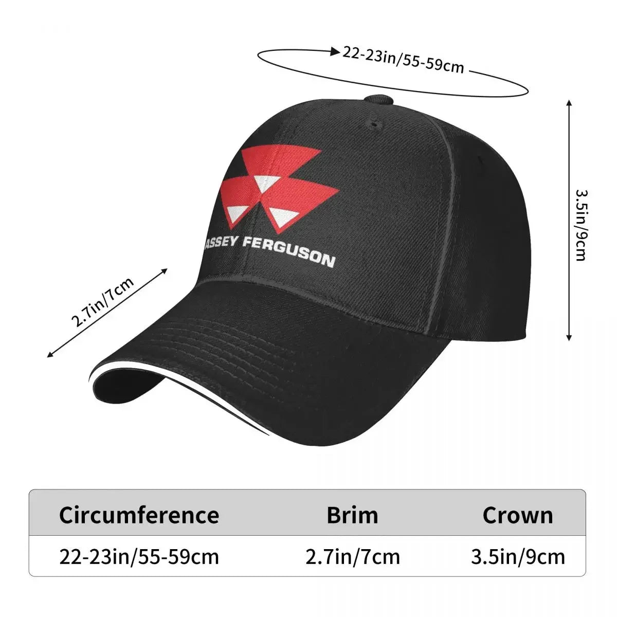 Massey Ferguson Logo Baseball Caps Hip Hop Retro Sandwich Hats Unisex Adjustable Sun Cap Sport