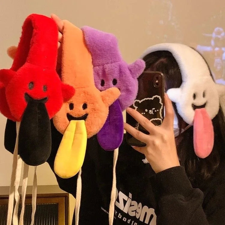 Funny Plush Earmuffs Women Winter Warm Thickened Kawaii Japanese Cartoon Ear Protection Outdoor Halloween Accessories Gift