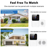 Video Doorbell Camera with Chime WiFi Wireless Night Vision Smart Home Indoor Security Protection Rechargeable Battery Door Bell