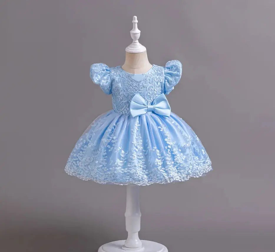 New Embroidery Dress for Girls Children's Clothing Girls' Party Dresses Pink Princess Clothes