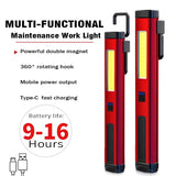 USB Rechargeable LED Flashlight with Magnet and Hook Life Waterproof  With Red light Power Bank Repairing Work Emergency Lantern