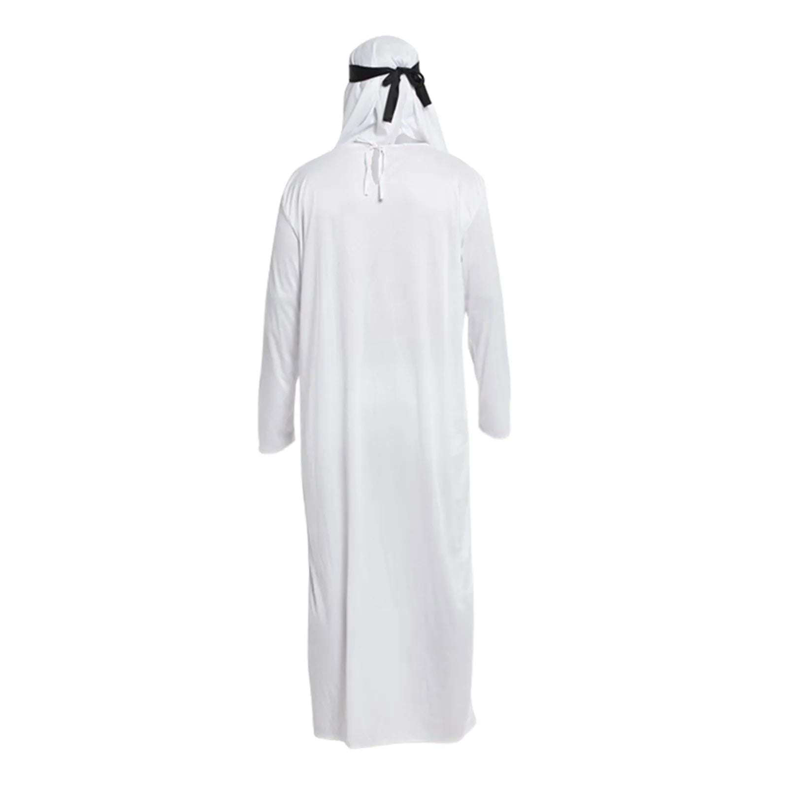 Male Outfits Arab Uae Robe For Men Long Sleeves Arab Muslim Middle East Crew Neck Dubai Thobe Long Abaya With Headband Strap