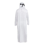 Male Outfits Arab Uae Robe For Men Long Sleeves Arab Muslim Middle East Crew Neck Dubai Thobe Long Abaya With Headband Strap