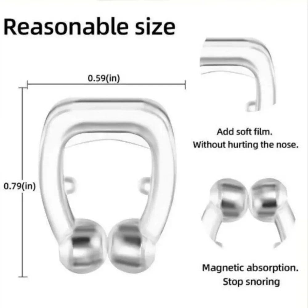 Anti Snore Stop Snoring Nose Clip Silicone Magnetic Sleep Tray Sleeping Aid Apnea Guard Night Device with Case Snoring Solution